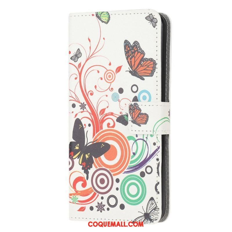 Housse Samsung Galaxy M53 5G Papillons Colorés