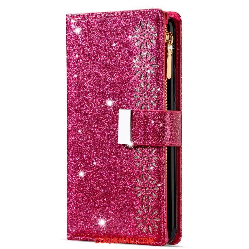 Housse Samsung Galaxy Note 20 Ultra Paillettes Portefeuille Zip