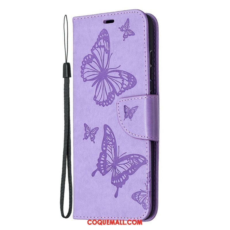 Housse Samsung Galaxy S20 FE Les Papillons en Vol avec Lanière