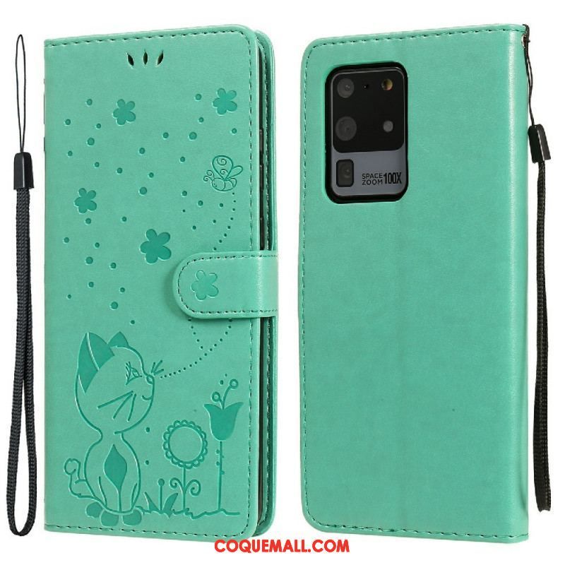 Housse Samsung Galaxy S20 Ultra Chat et Abeille à Lanière