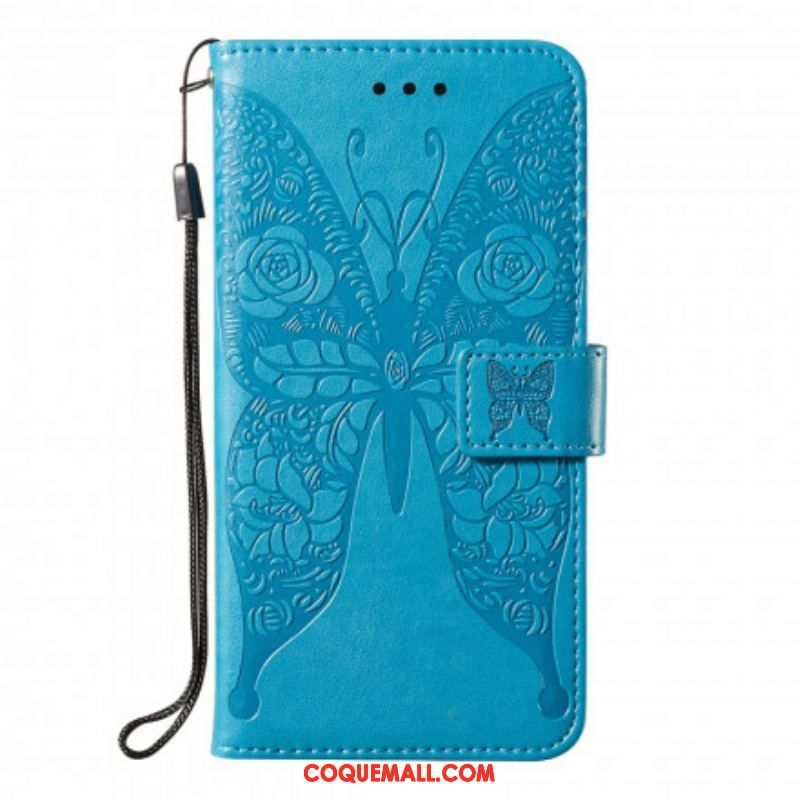 Housse Samsung Galaxy S21 5G Papillon Motif en Fleurs