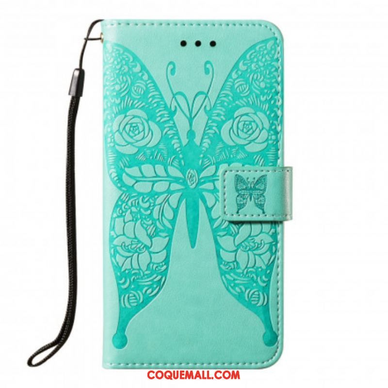 Housse Samsung Galaxy S21 5G Papillon Motif en Fleurs