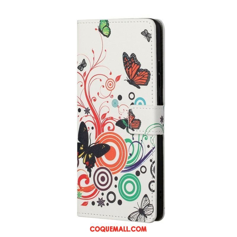 Housse Samsung Galaxy S21 5G Papillons et Fleurs