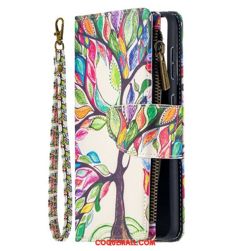 Housse Samsung Galaxy S21 5G Poche Zippée Arbre