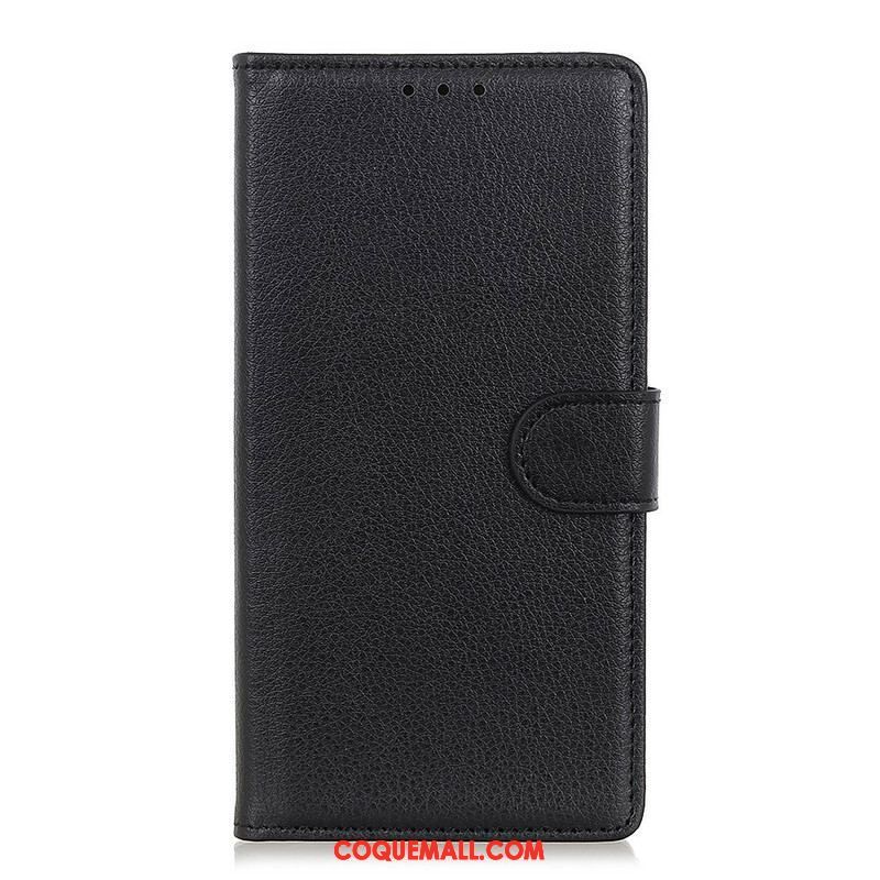 Housse Samsung Galaxy S21 5G Simili Cuir Litchi Traditionnel