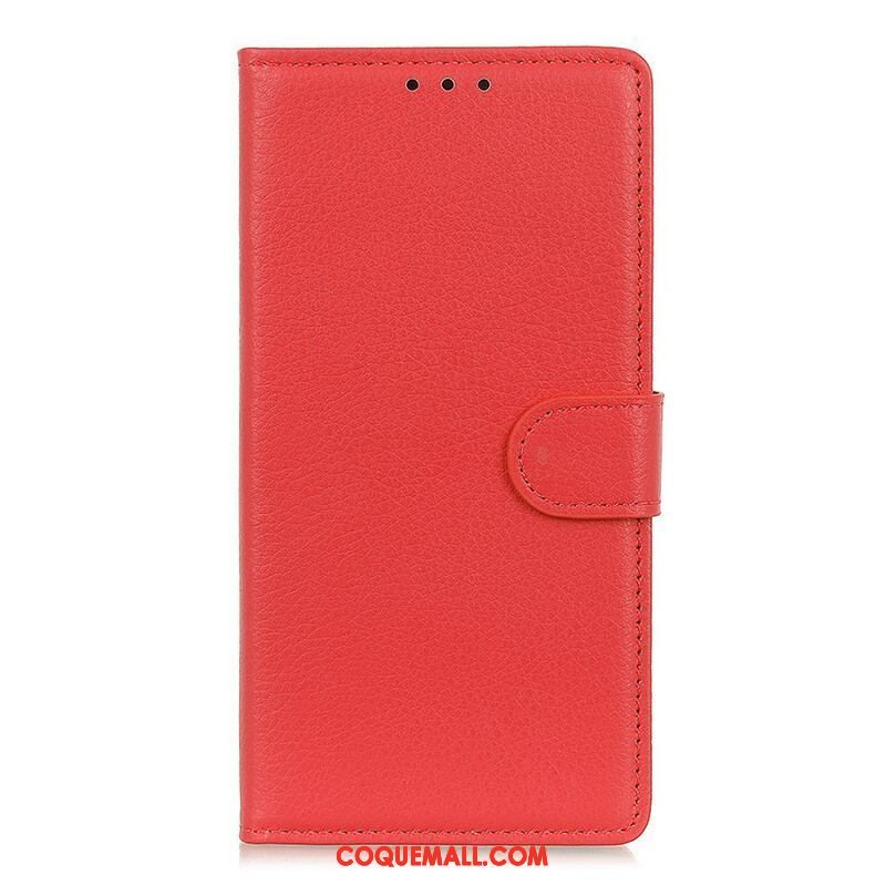 Housse Samsung Galaxy S21 5G Simili Cuir Litchi Traditionnel