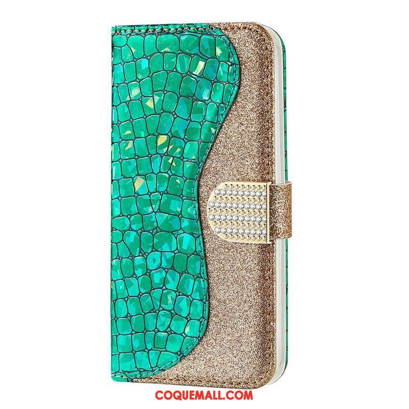 Housse Samsung Galaxy S21 FE Croco Diamants