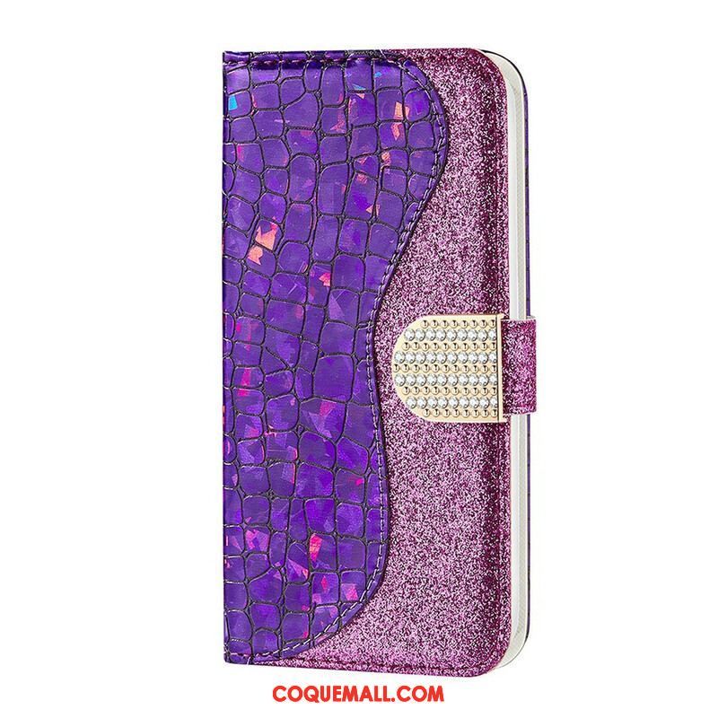 Housse Samsung Galaxy S21 FE Croco Diamants