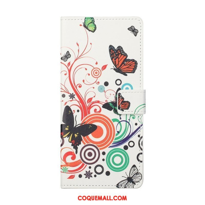 Housse Samsung Galaxy S21 FE Papillons et Fleurs