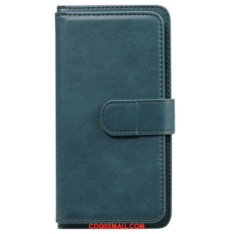 Housse Samsung Galaxy S21 FE Simili Cuir 10 Porte-Cartes