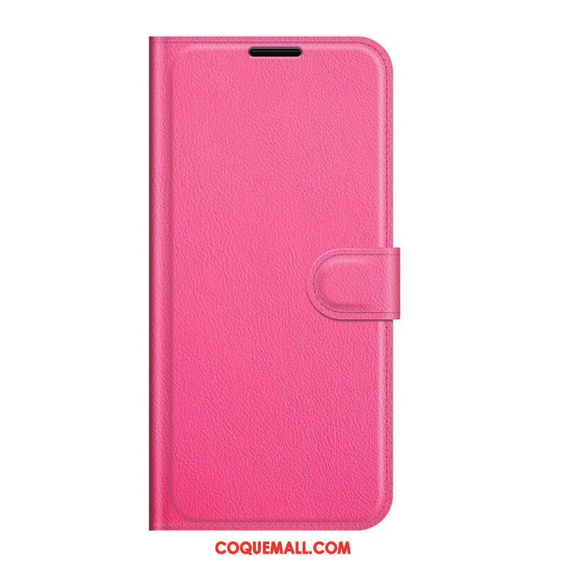 Housse Samsung Galaxy S21 FE Simili Cuir Litchi Classique