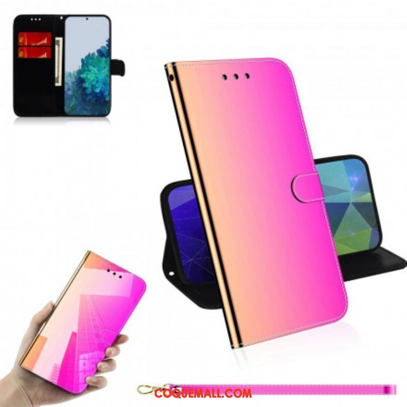 Housse Samsung Galaxy S21 Plus 5G Simili Cuir Couverture MIroir