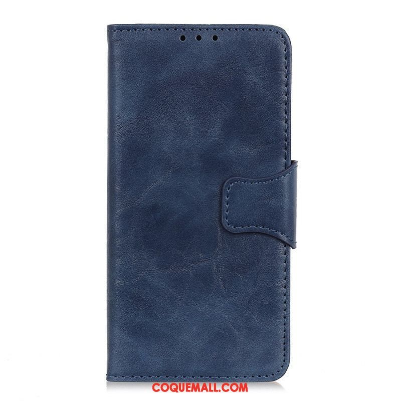 Housse Samsung Galaxy S22 5G Cuir Fendu Fermoir Réversible