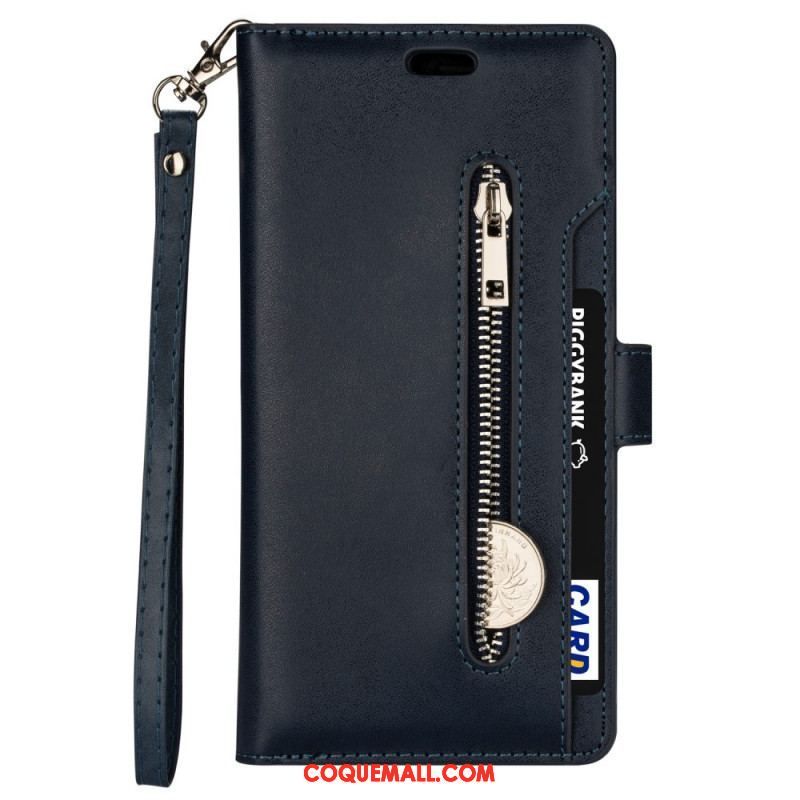 Housse Samsung Galaxy S22 5G Porte-monnaie et Lanière