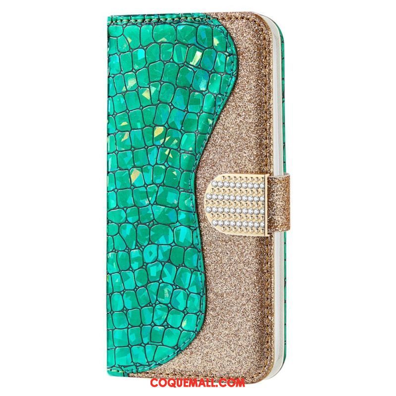 Housse Samsung Galaxy S22 Plus 5G Croco Diamants