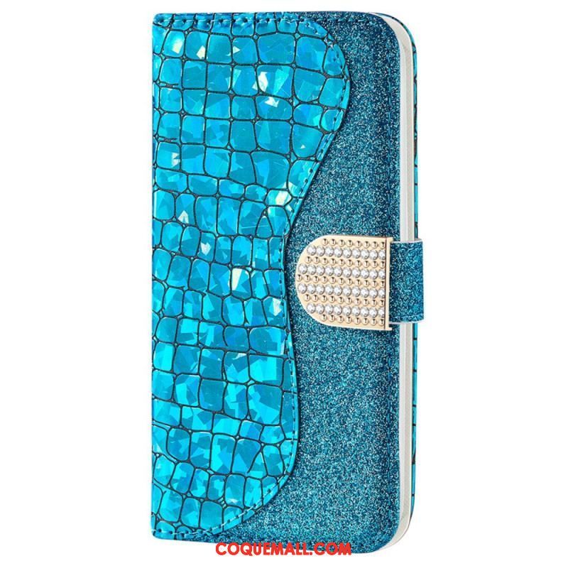 Housse Samsung Galaxy S22 Plus 5G Croco Diamants