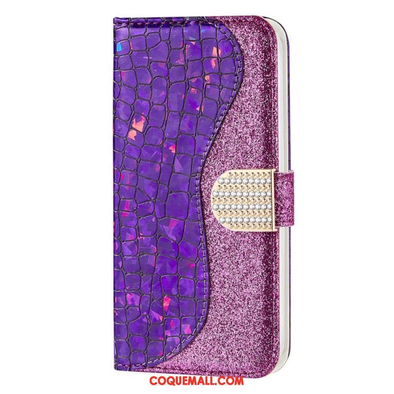 Housse Samsung Galaxy S22 Plus 5G Croco Diamants