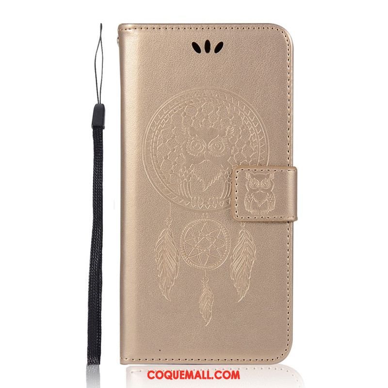 Housse Samsung Galaxy S22 Plus 5G Effet Cuir Attrape Rêves Hibou