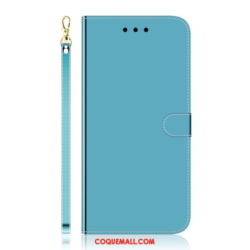 Housse Samsung Galaxy S22 Plus 5G Simili Cuir Couverture Miroir