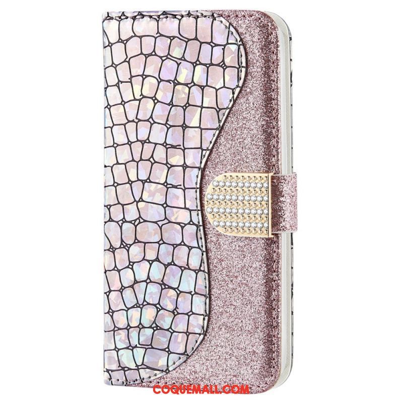 Housse Samsung Galaxy S22 Ultra 5G Croco Diamants