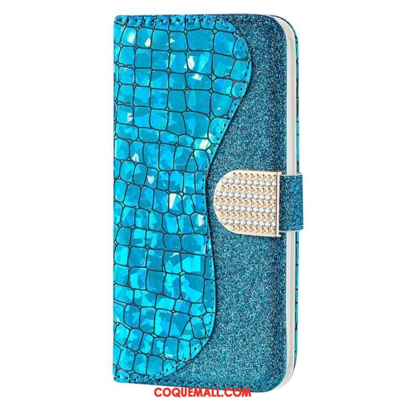 Housse Samsung Galaxy S23 5G Croco Diamants