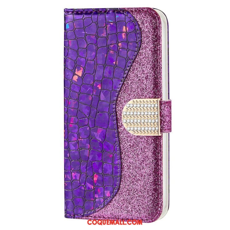 Housse Samsung Galaxy S23 5G Croco Diamants