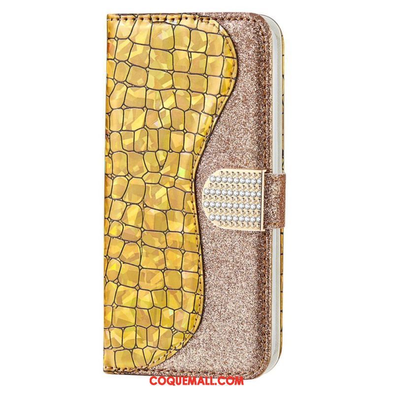 Housse Samsung Galaxy S23 5G Croco Diamants