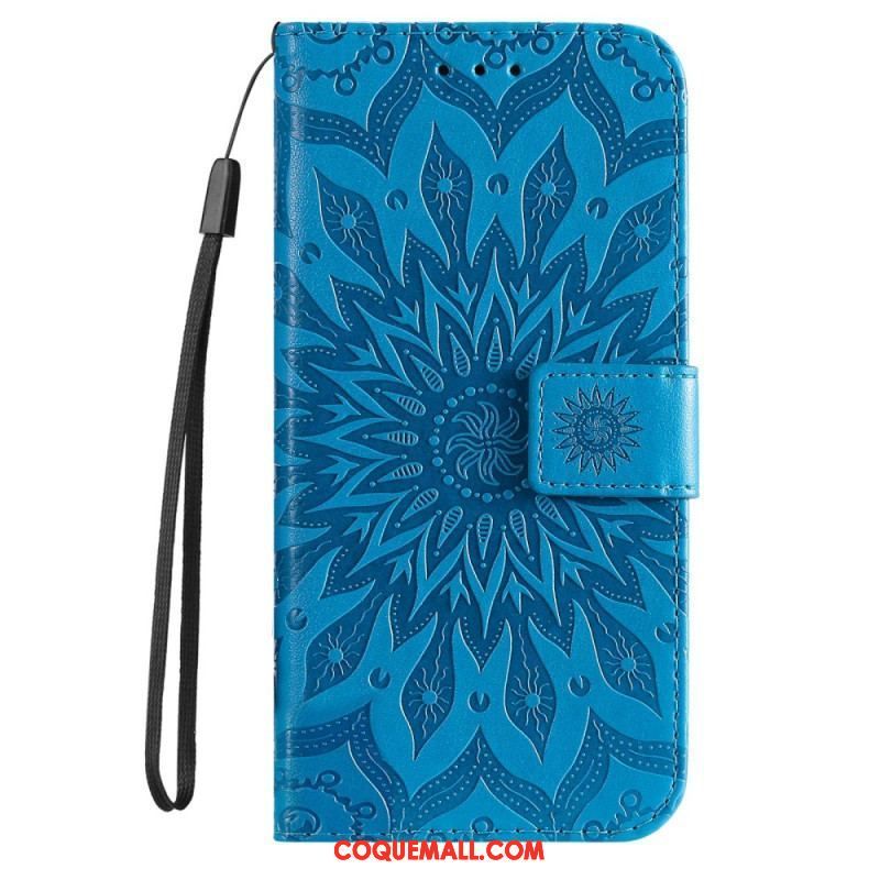 Housse Samsung Galaxy S23 5G Mandala Soleil avec Lanière