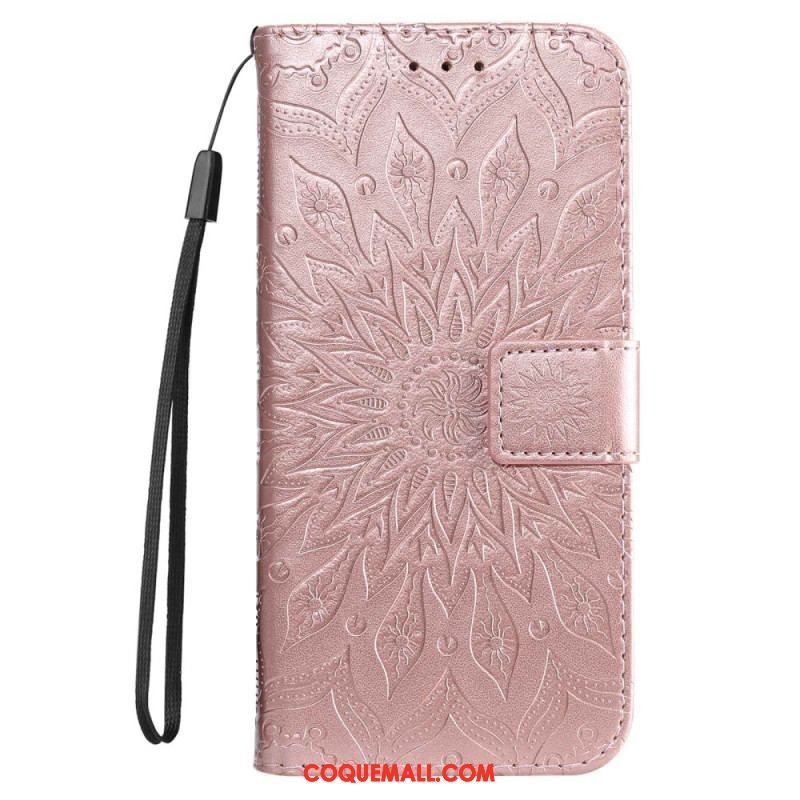 Housse Samsung Galaxy S23 5G Mandala Soleil avec Lanière