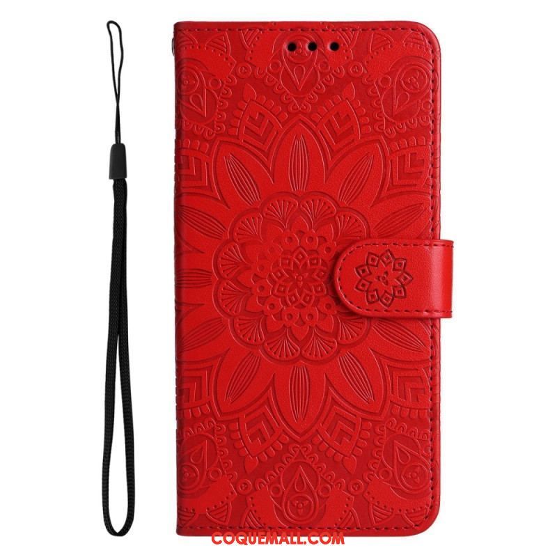 Housse Samsung Galaxy S23 5G Mandala Soleil avec Lanière