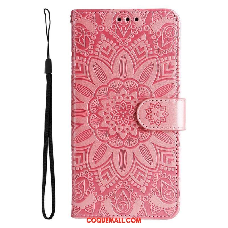 Housse Samsung Galaxy S23 5G Mandala Soleil avec Lanière