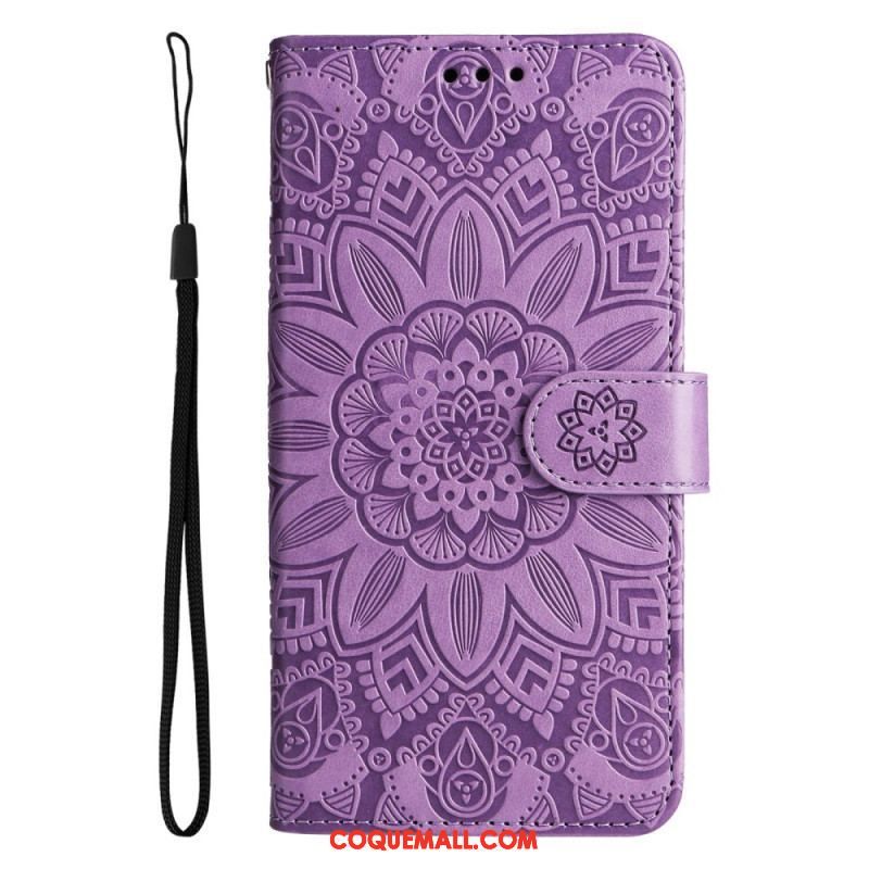 Housse Samsung Galaxy S23 5G Mandala Soleil avec Lanière