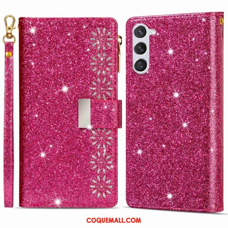 Housse Samsung Galaxy S23 5G Paillettes Portefeuille