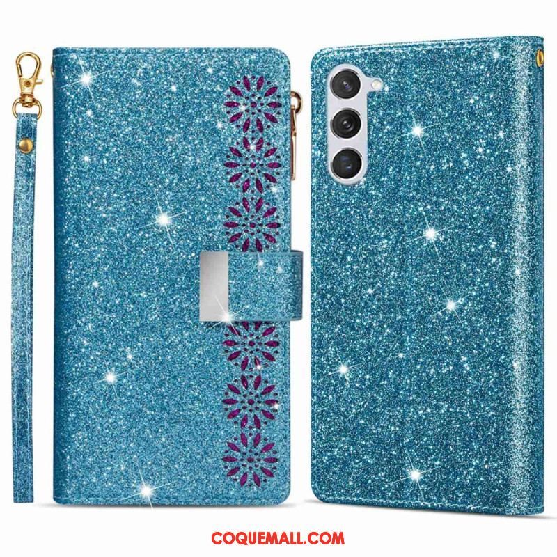 Housse Samsung Galaxy S23 5G Paillettes Portefeuille