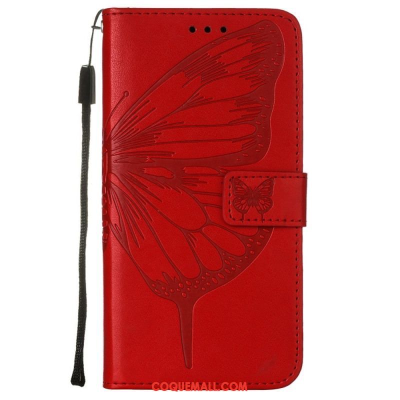 Housse Samsung Galaxy S23 5G Papillon Design avec Lanière