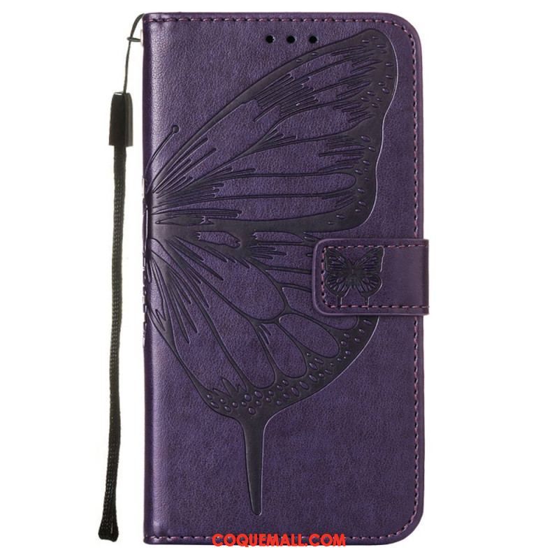 Housse Samsung Galaxy S23 5G Papillon Design avec Lanière