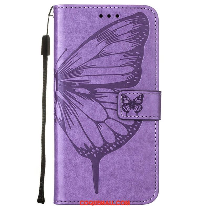 Housse Samsung Galaxy S23 5G Papillon Design avec Lanière