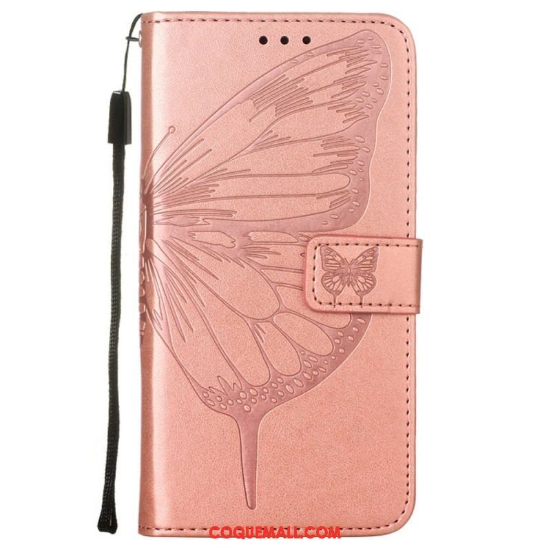 Housse Samsung Galaxy S23 5G Papillon Design avec Lanière