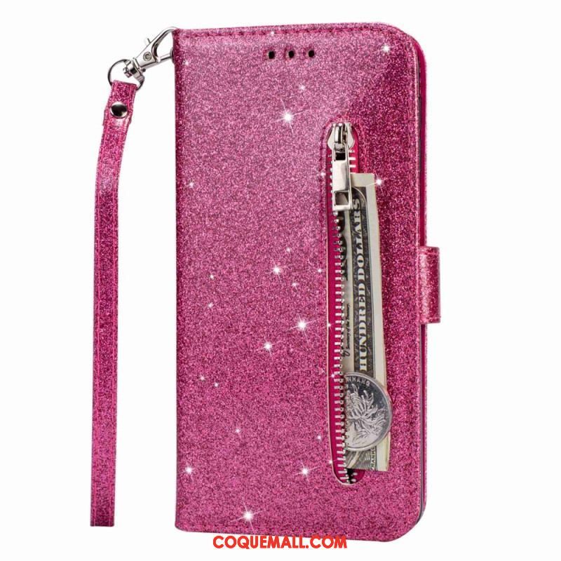 Housse Samsung Galaxy S23 Ultra 5G Porte-Monnaie Paillettes