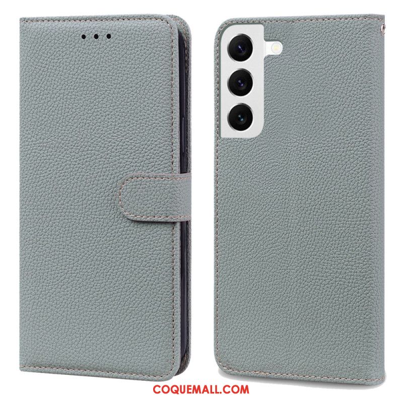 Housse Samsung Galaxy S24 5G Simili Cuir Litchi à Lanière