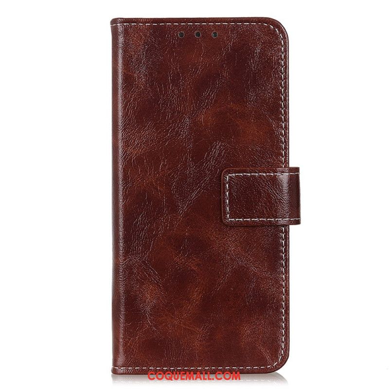 Housse Samsung Galaxy S24 5G Simili Cuir Vernie Coutures Apparentes
