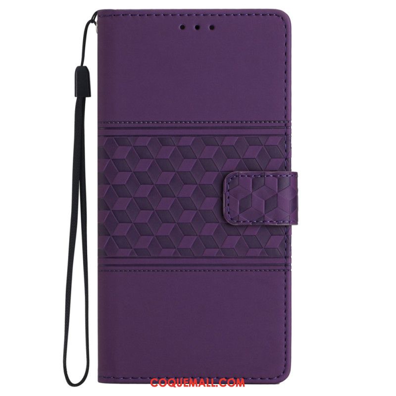 Housse Samsung Galaxy S24 5G motif Losanges à Lanière