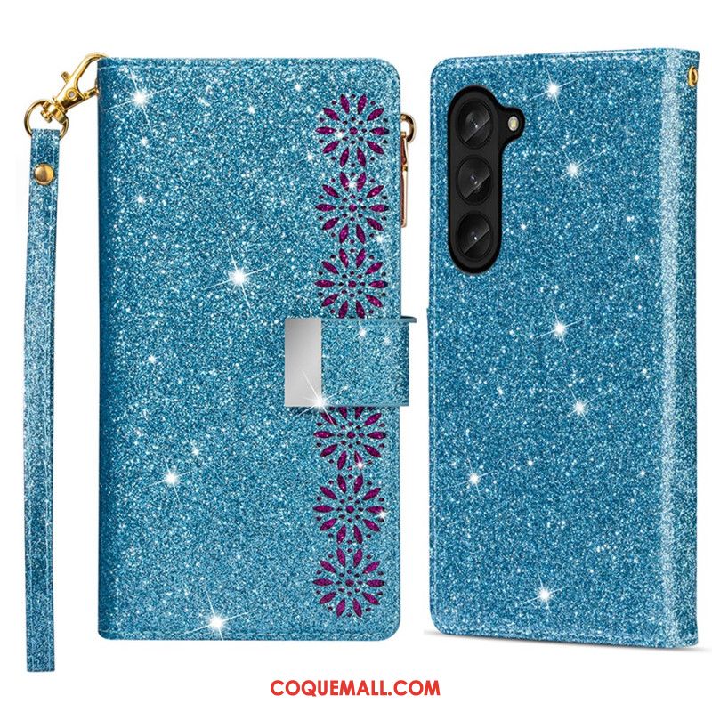 Housse Samsung Galaxy Z Fold 5 Paillettes Portefeuille