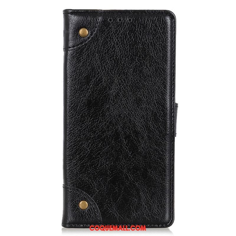 Housse Sony Xperia 1 IV Style Cuir Nappa avec Rivets