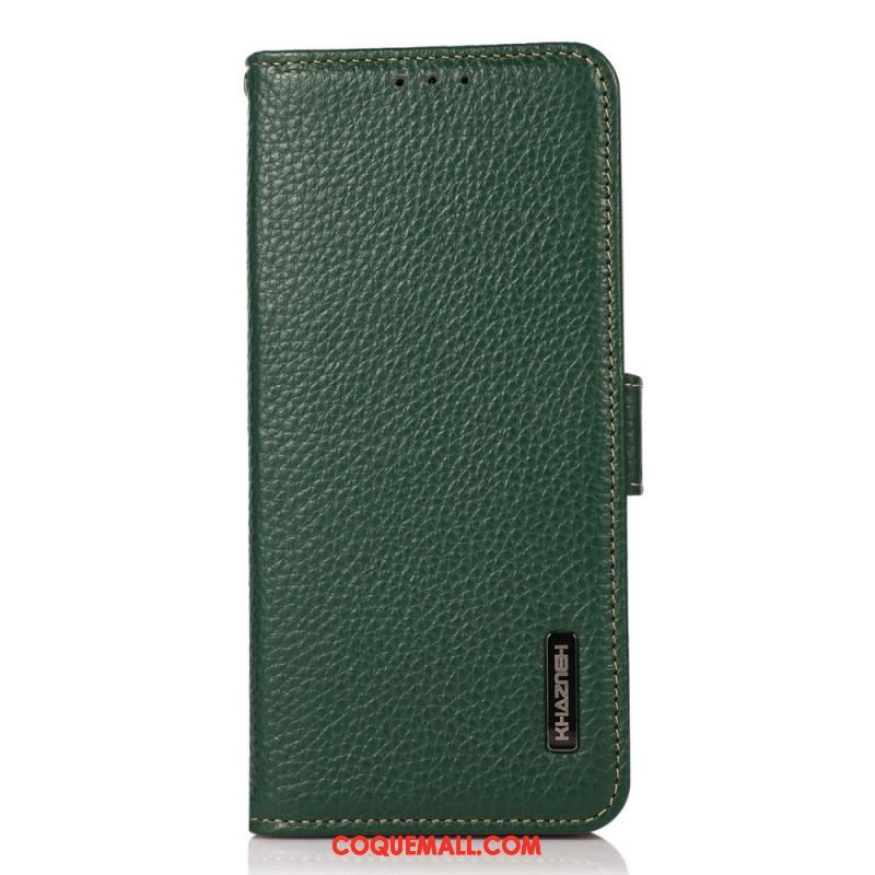 Housse Sony Xperia 10 IV Cuir Litchi KHAZNEH RFID