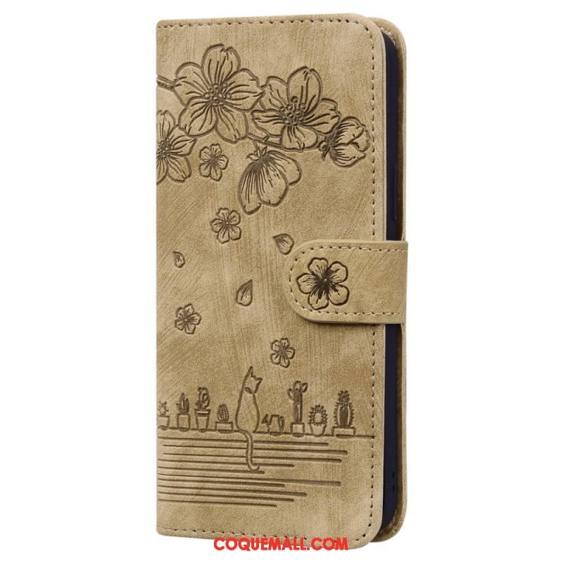 Housse Xiaomi 12 / 12X Chat Floral à Lanière