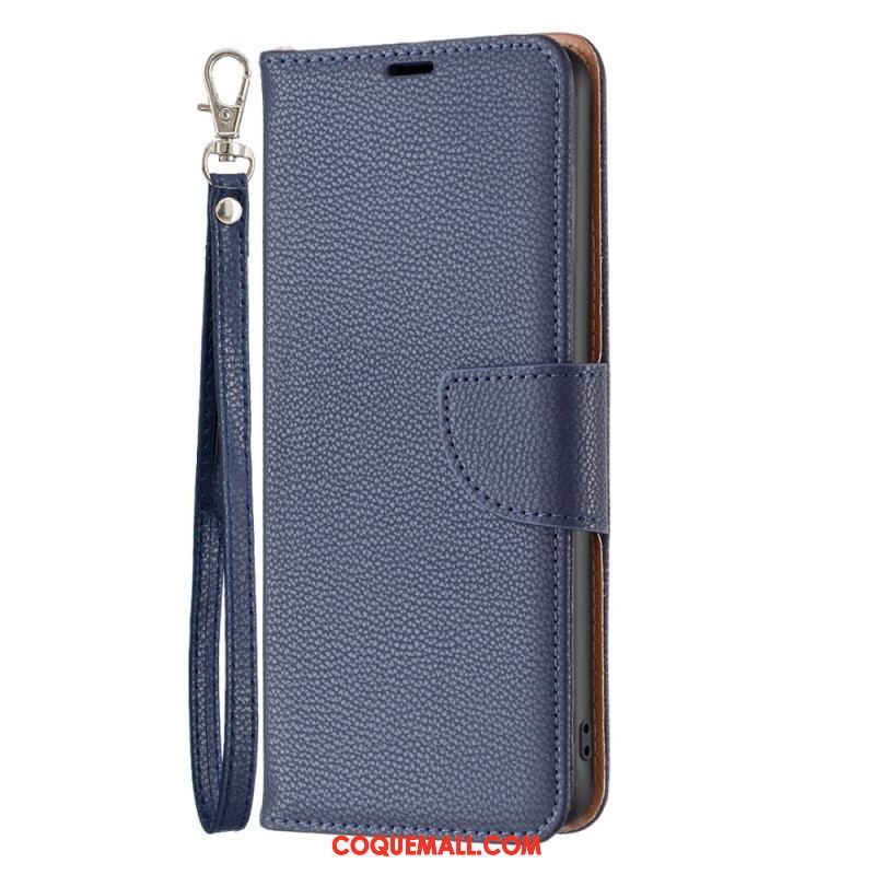 Housse Xiaomi 12T / 12T Pro Style Cuir Litchi à Lanière