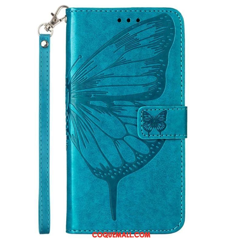 Housse Xiaomi 13 Lite Design Papillon avec Lanière