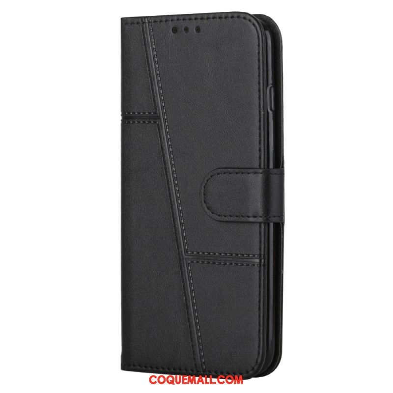 Housse Xiaomi 13 Pro Style Cuir Géométrique à Lanière