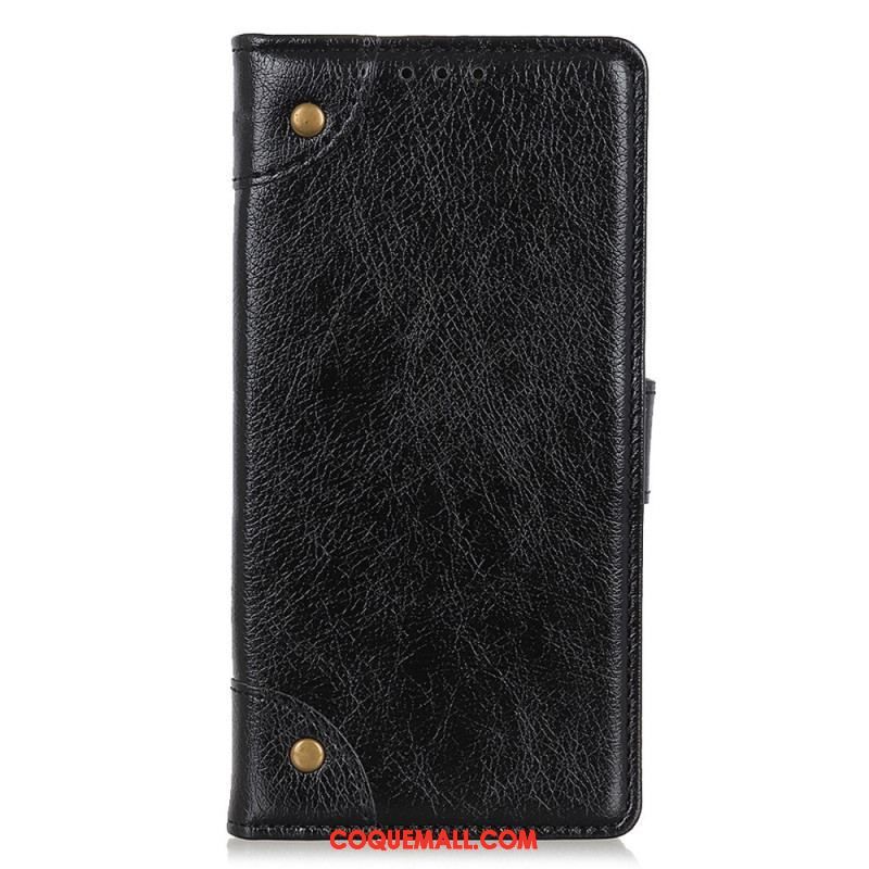 Housse Xiaomi 13 Pro Style Cuir Nappa Rivets Vintage